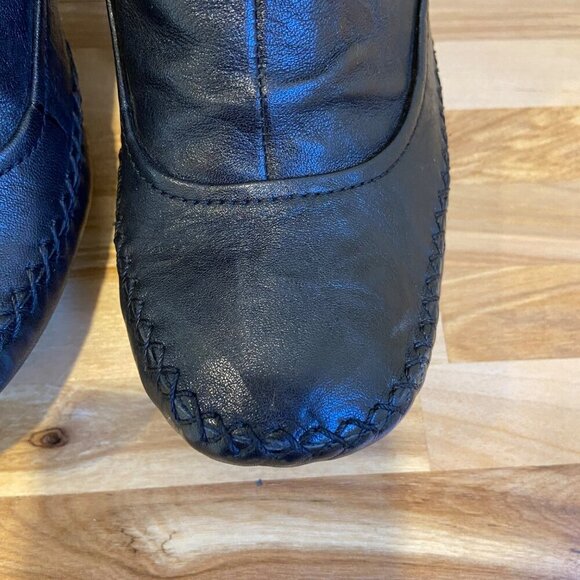 Indigo By Clarks Womens 7M black Leather Upper Ankle Boots kitten heels stitches - Picture 9 of 16